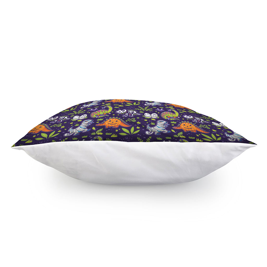 Cute Dino Halloween Pattern Print Pillow Cover