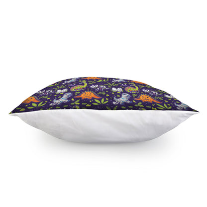 Cute Dino Halloween Pattern Print Pillow Cover
