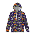 Cute Dino Halloween Pattern Print Pullover Hoodie