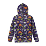 Cute Dino Halloween Pattern Print Pullover Hoodie