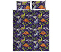 Cute Dino Halloween Pattern Print Quilt Bed Set