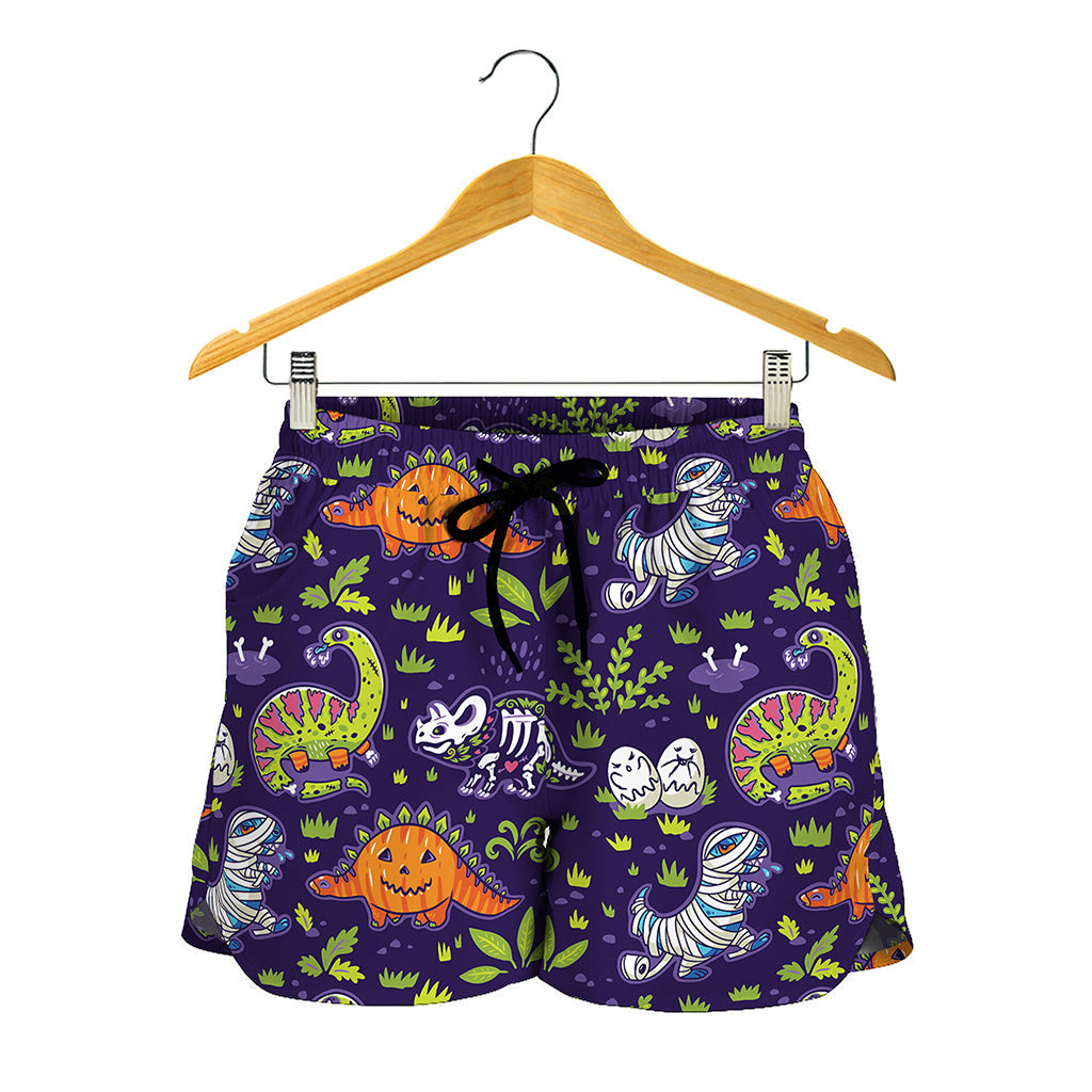 Cute Dino Halloween Pattern Print Women's Shorts