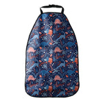 Cute Dino Leaves And Flowers Print Car Seat Organizers