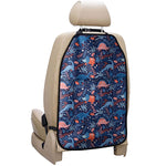 Cute Dino Leaves And Flowers Print Car Seat Organizers