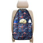 Cute Dino Leaves And Flowers Print Car Seat Organizers