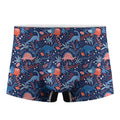 Cute Dino Leaves And Flowers Print Men's Boxer Briefs