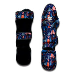 Cute Dino Leaves And Flowers Print Muay Thai Shin Guard