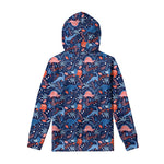 Cute Dino Leaves And Flowers Print Pullover Hoodie