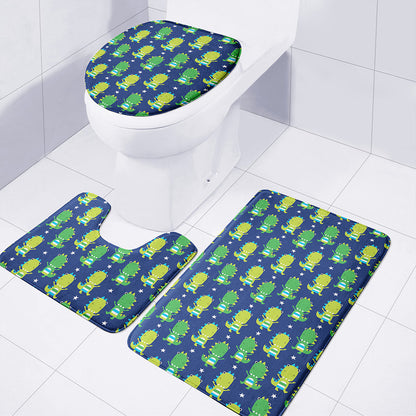 Cute Dino T-Rex Pattern Print 3 Piece Bath Mat Set