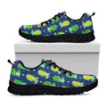 Cute Dino T-Rex Pattern Print Black Running Shoes