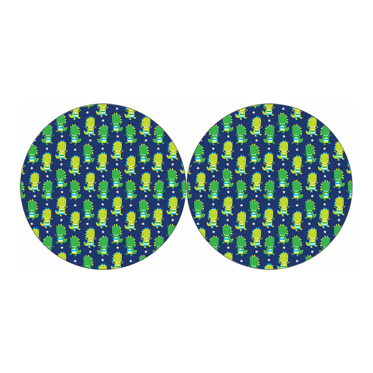 Cute Dino T-Rex Pattern Print Car Coasters