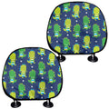 Cute Dino T-Rex Pattern Print Car Headrest Covers