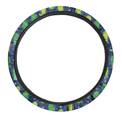 Cute Dino T-Rex Pattern Print Car Steering Wheel Cover