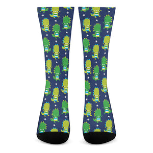 Cute Dino T-Rex Pattern Print Crew Socks