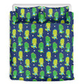 Cute Dino T-Rex Pattern Print Duvet Cover Bedding Set