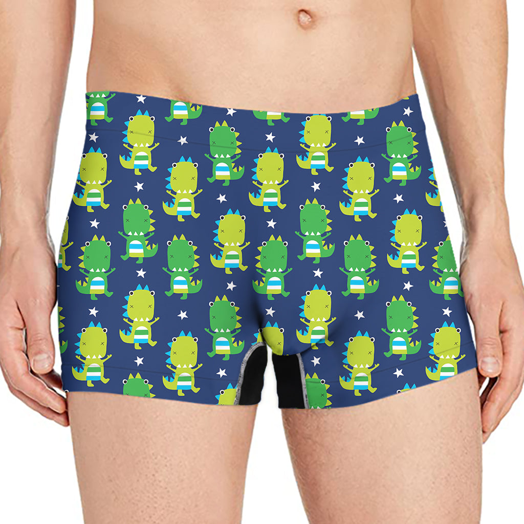 Cute Dino T-Rex Pattern Print Men's Boxer Briefs