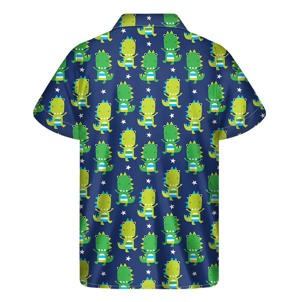Cute Dino T-Rex Pattern Print Men's Short Sleeve Shirt