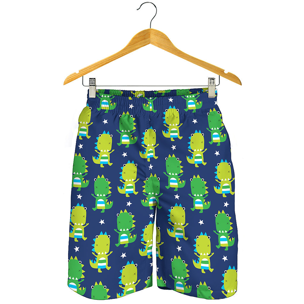 Cute Dino T-Rex Pattern Print Men's Shorts