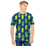 Cute Dino T-Rex Pattern Print Men's T-Shirt