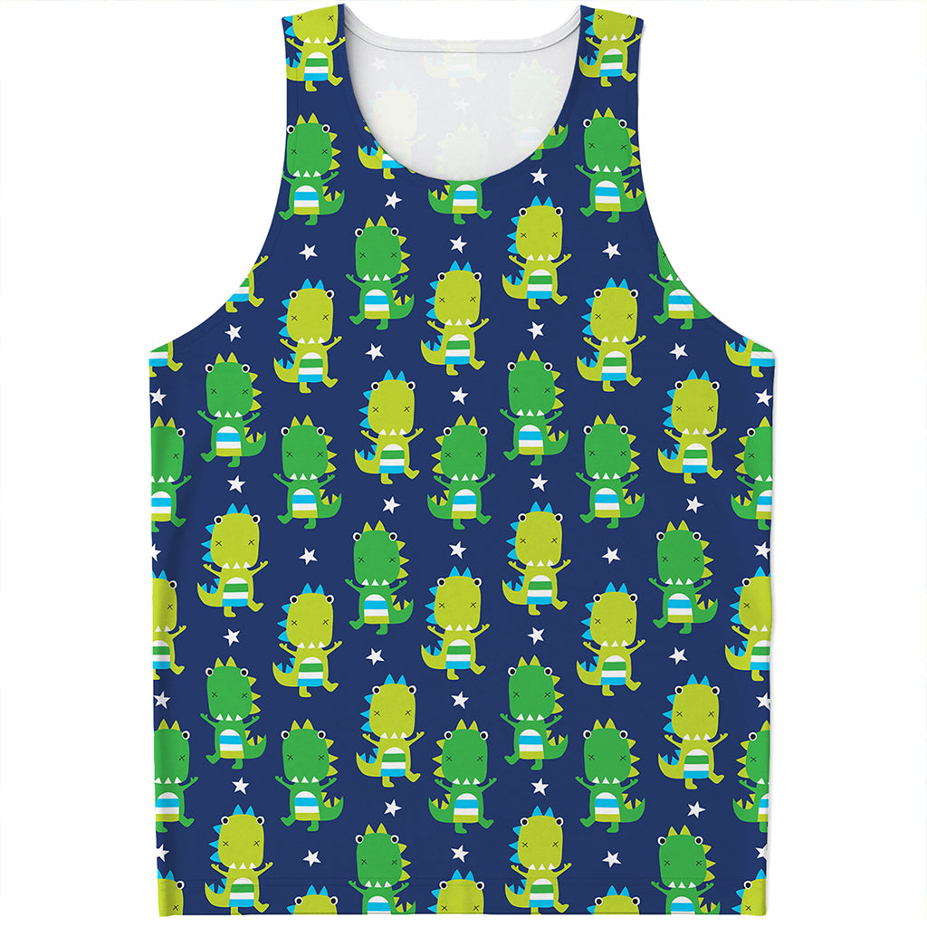 Cute Dino T-Rex Pattern Print Men's Tank Top