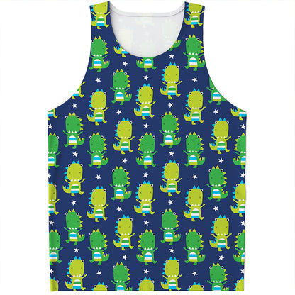 Cute Dino T-Rex Pattern Print Men's Tank Top