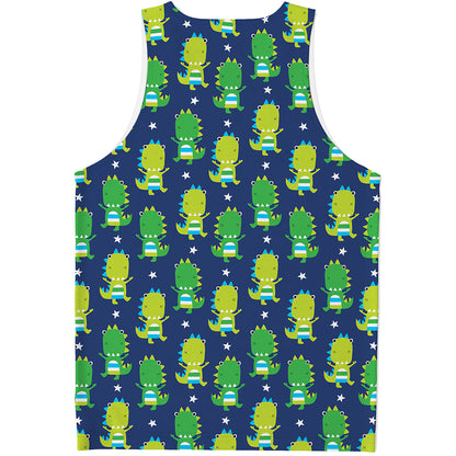 Cute Dino T-Rex Pattern Print Men's Tank Top