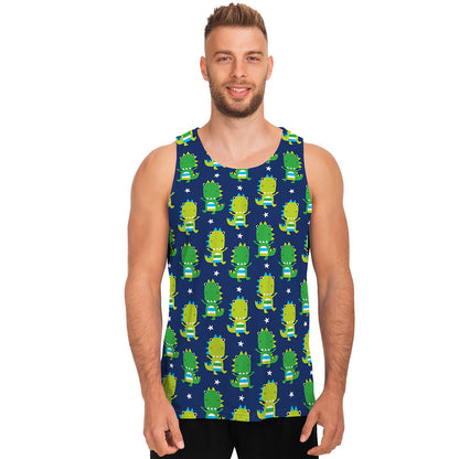 Cute Dino T-Rex Pattern Print Men's Tank Top