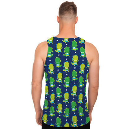Cute Dino T-Rex Pattern Print Men's Tank Top