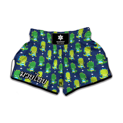 Cute Dino T-Rex Pattern Print Muay Thai Boxing Shorts