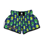 Cute Dino T-Rex Pattern Print Muay Thai Boxing Shorts