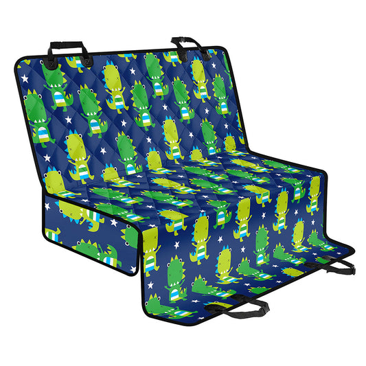 Cute Dino T-Rex Pattern Print Pet Car Back Seat Cover