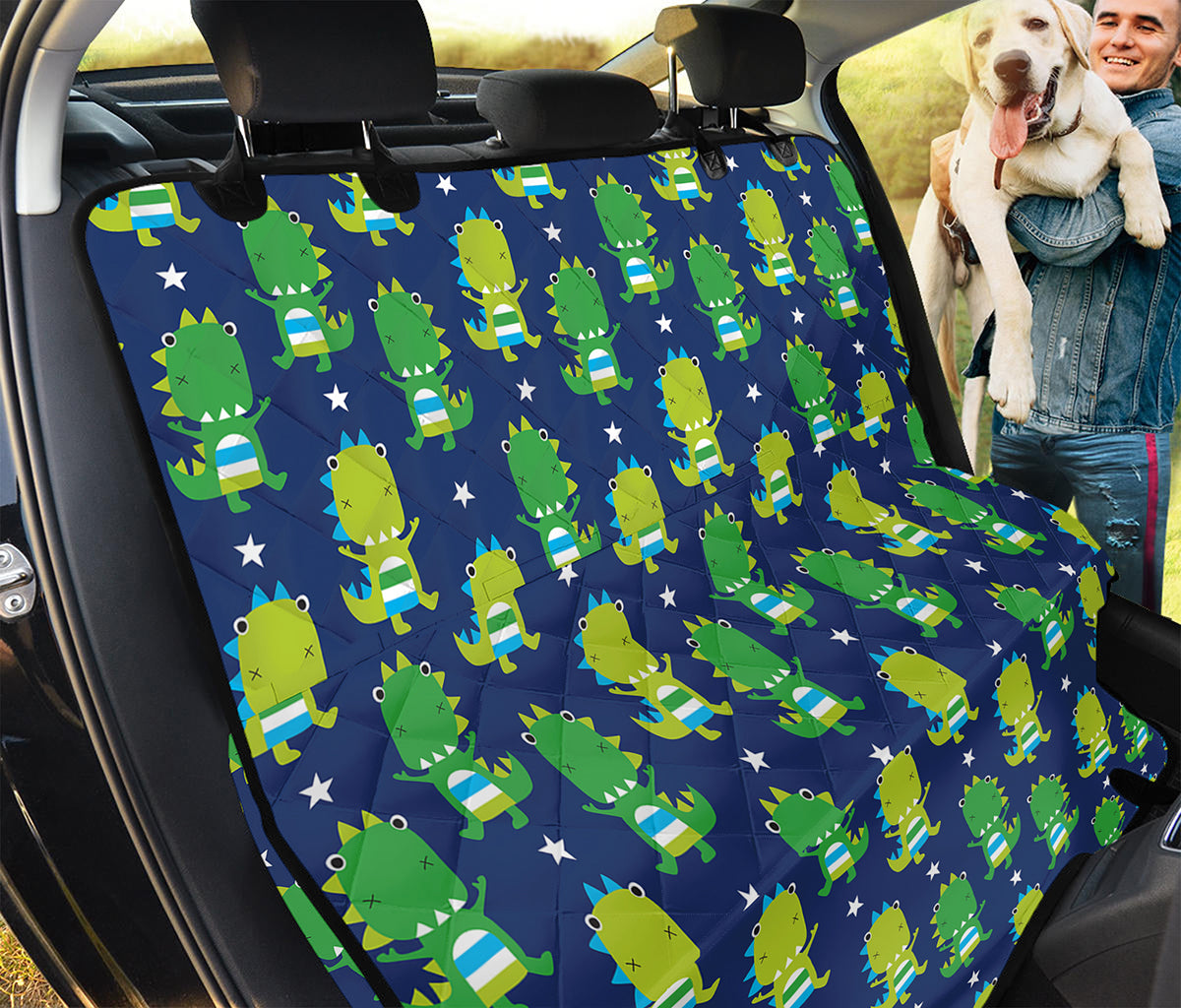 Cute Dino T-Rex Pattern Print Pet Car Back Seat Cover