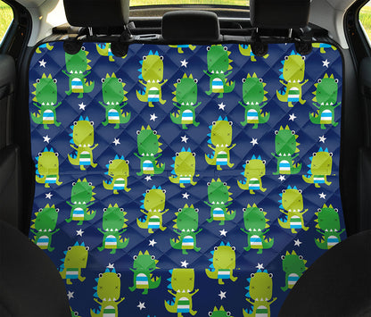 Cute Dino T-Rex Pattern Print Pet Car Back Seat Cover