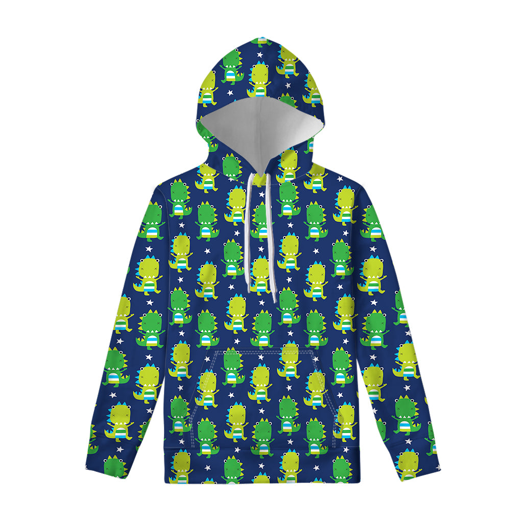 Cute Dino T-Rex Pattern Print Pullover Hoodie