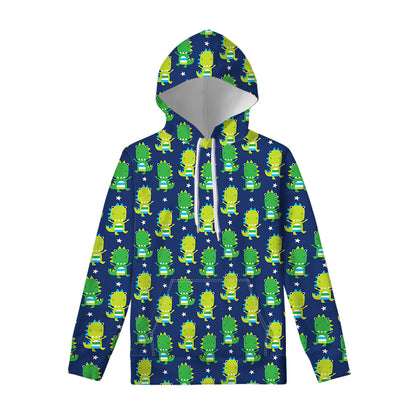 Cute Dino T-Rex Pattern Print Pullover Hoodie