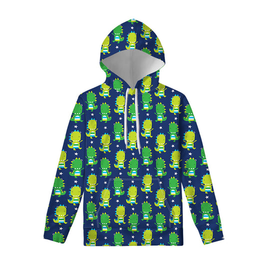 Cute Dino T-Rex Pattern Print Pullover Hoodie