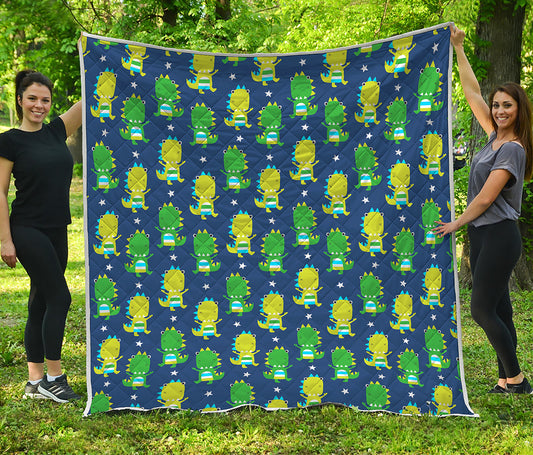 Cute Dino T-Rex Pattern Print Quilt