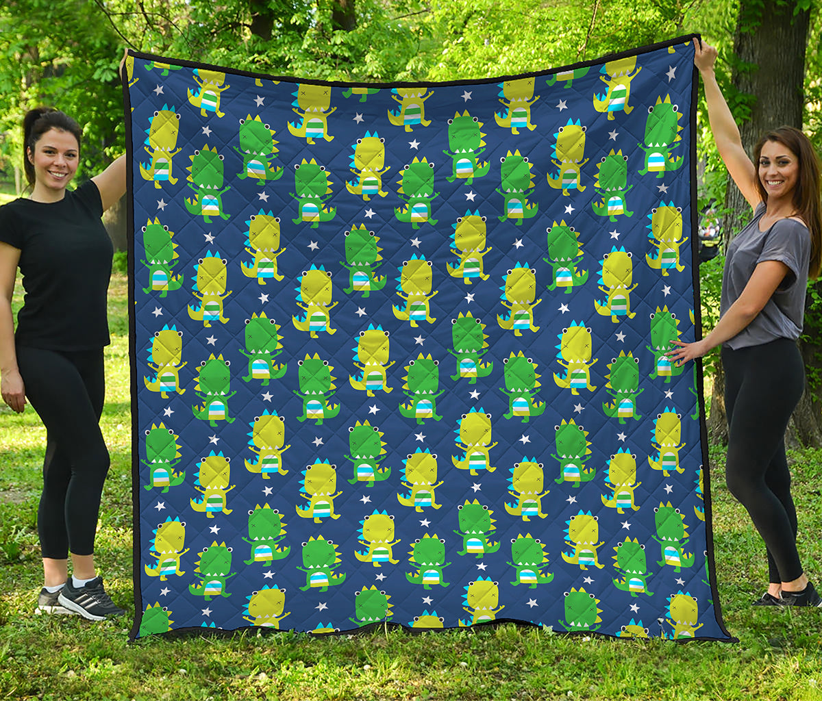 Cute Dino T-Rex Pattern Print Quilt