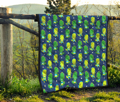 Cute Dino T-Rex Pattern Print Quilt