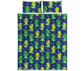 Cute Dino T-Rex Pattern Print Quilt Bed Set