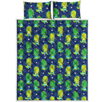 Cute Dino T-Rex Pattern Print Quilt Bed Set