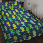 Cute Dino T-Rex Pattern Print Quilt Bed Set