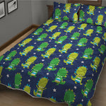 Cute Dino T-Rex Pattern Print Quilt Bed Set