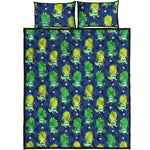 Cute Dino T-Rex Pattern Print Quilt Bed Set
