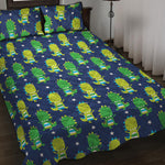 Cute Dino T-Rex Pattern Print Quilt Bed Set