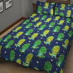 Cute Dino T-Rex Pattern Print Quilt Bed Set
