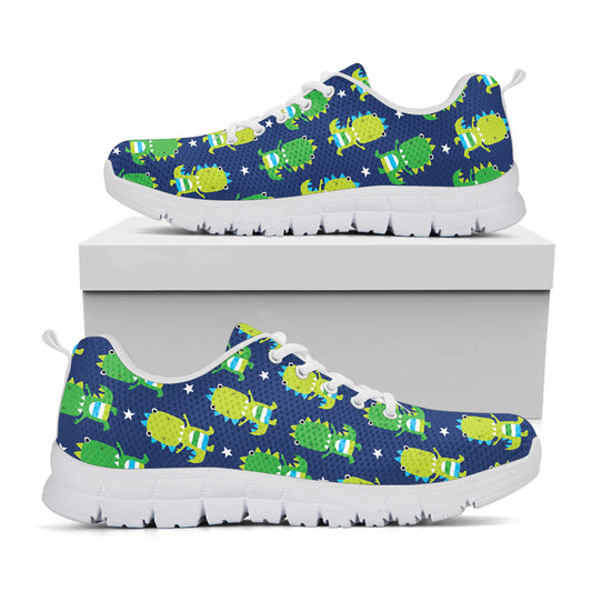Cute Dino T-Rex Pattern Print White Sneakers