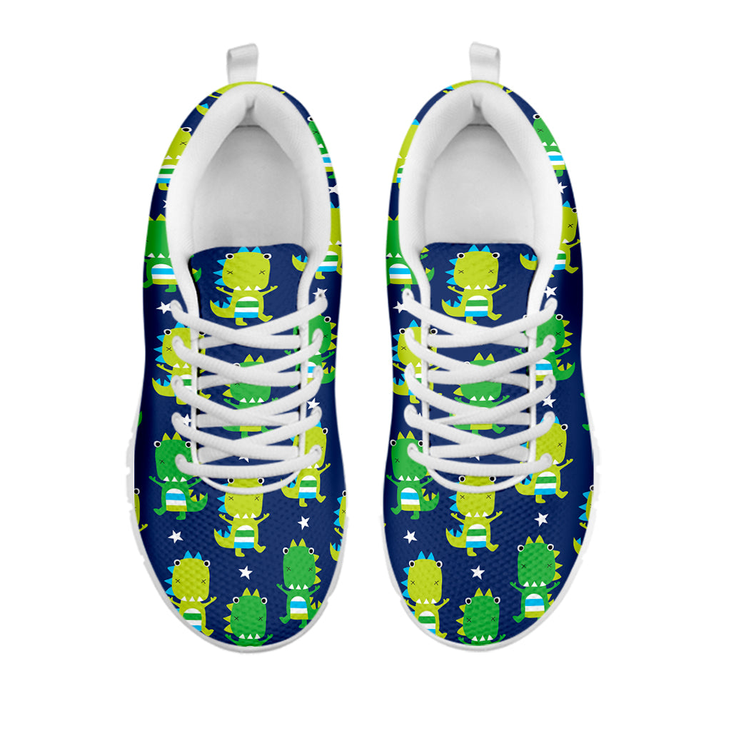 Cute Dino T-Rex Pattern Print White Sneakers