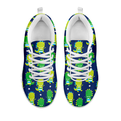 Cute Dino T-Rex Pattern Print White Sneakers