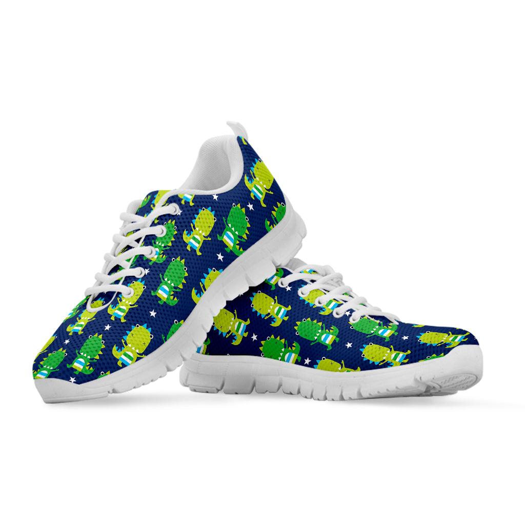 Cute Dino T-Rex Pattern Print White Sneakers